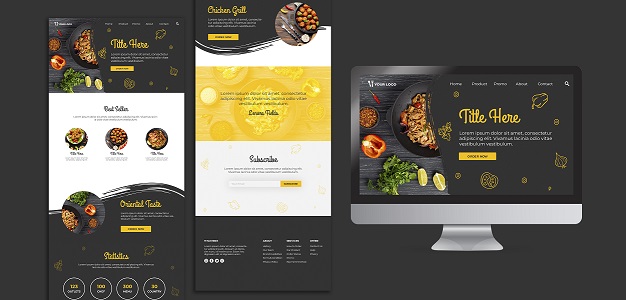 restaurant website design black template